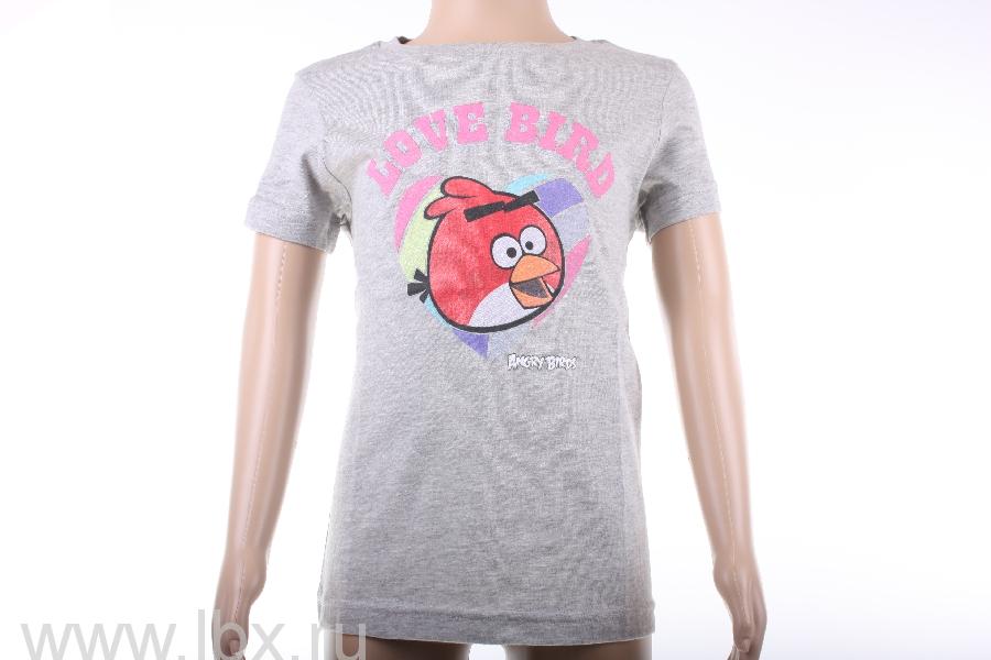 Футболка для девочки `Love bird`, Angry Birds- увеличить фото