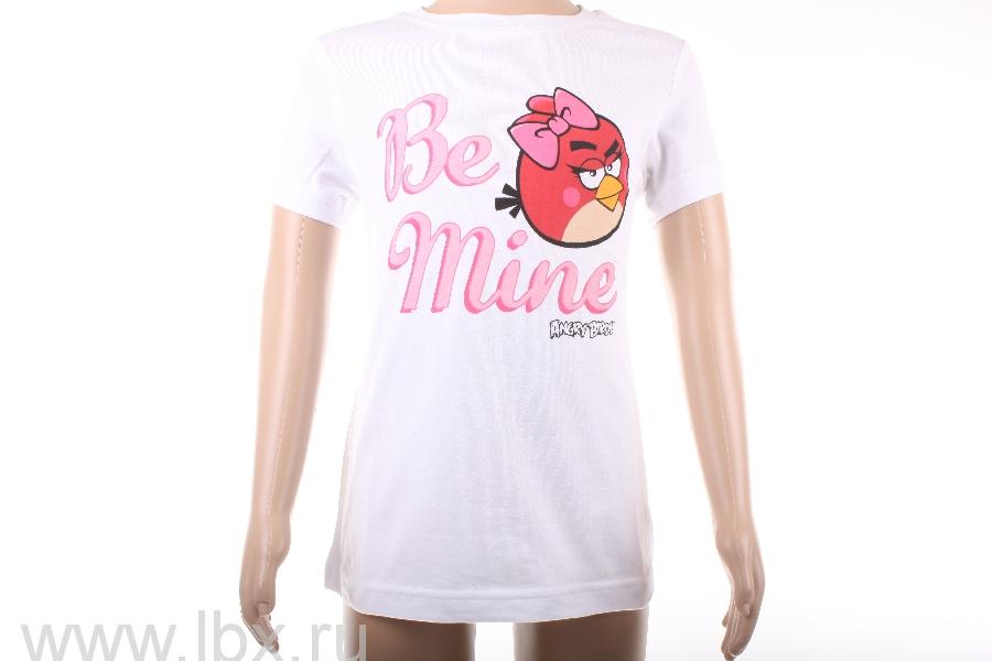 Футболка для девочки `Be mine`, Angry Birds