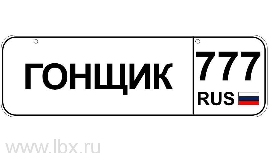 Номер для детского транспорта `Гонщик` регион Москва, Baby nomer (Бэби номер)- увеличить фото