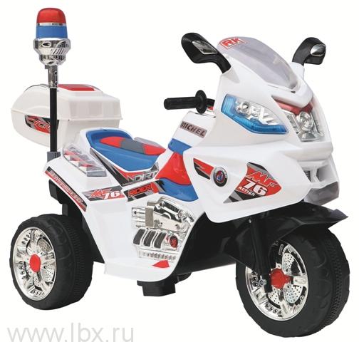 Детский электромотоцикл NeoTrike Police Big  (Неотрайк Полис Биг) белый